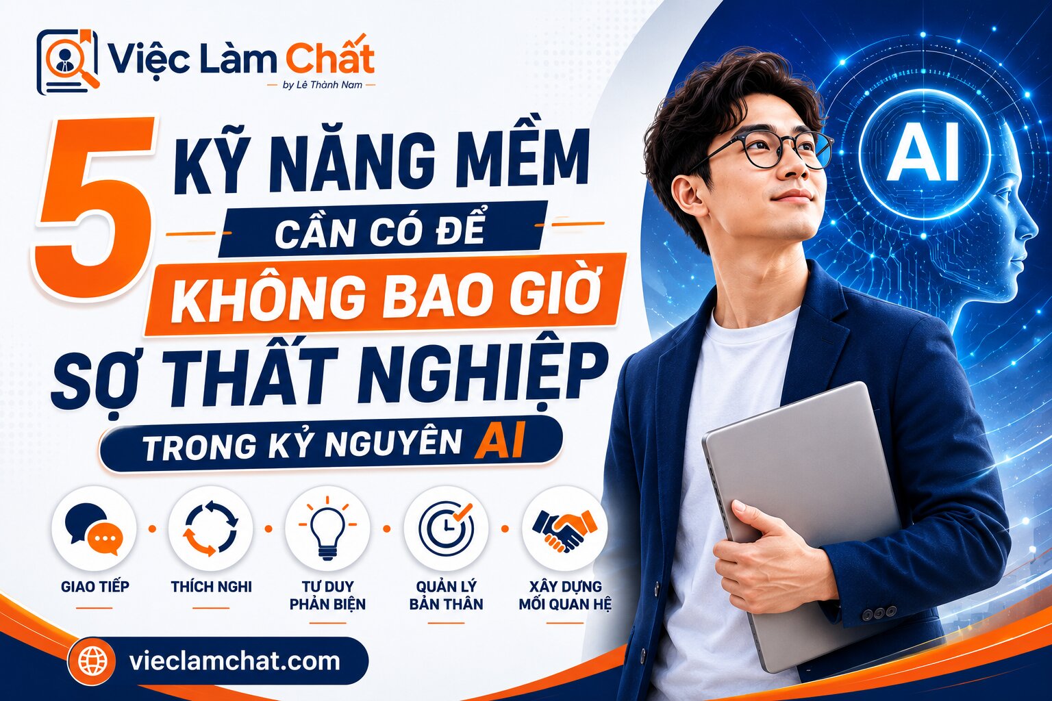 5 Kỹ Năng Mềm Cần Có Để Không Bao Giờ Sợ Thất Nghiệp Trong Kỷ Nguyên AI