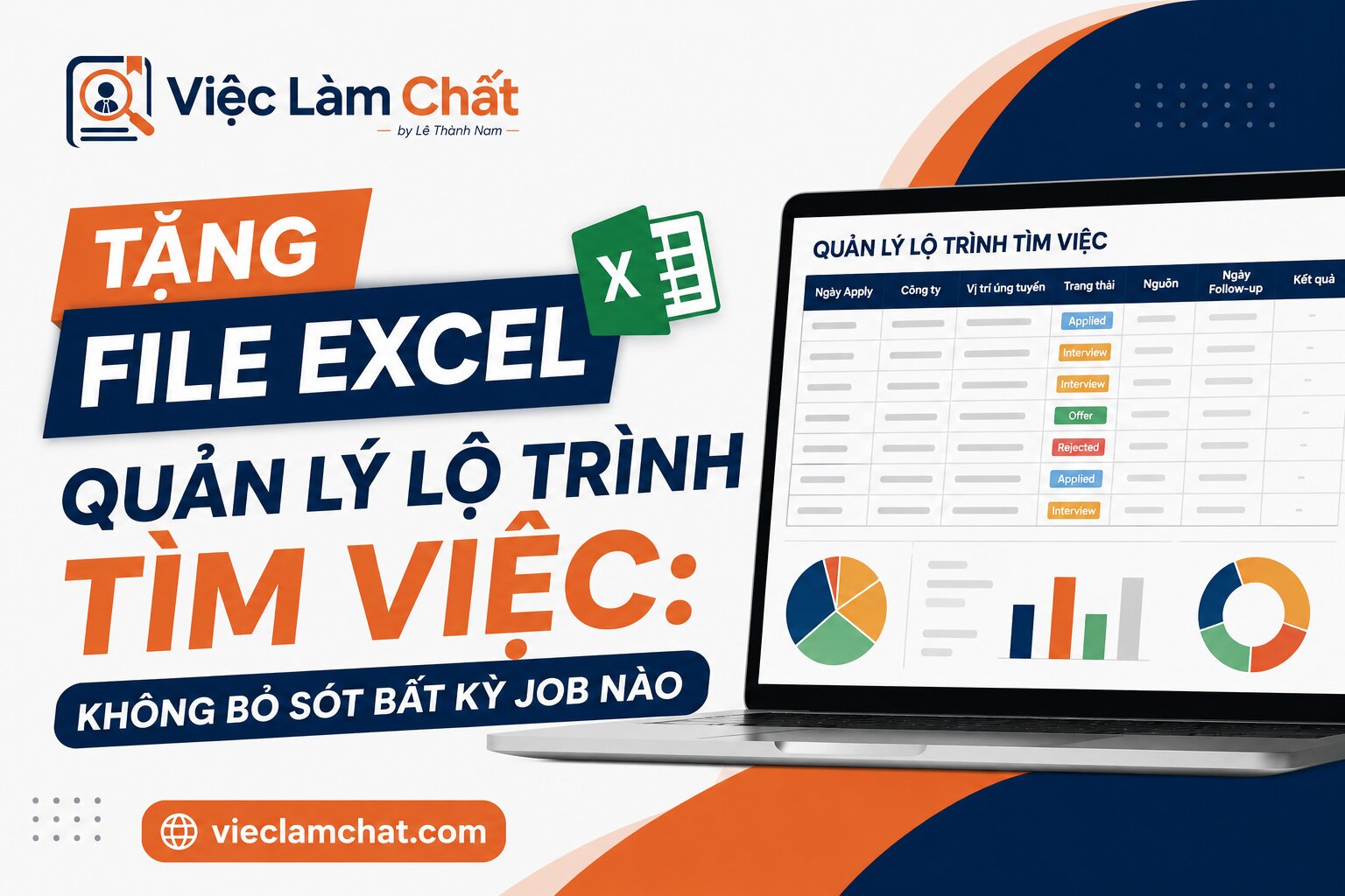 Tặng File Excel Quản Lý Lộ Trình Tìm Việc Không Bỏ Sót Bất Kỳ Job Nào