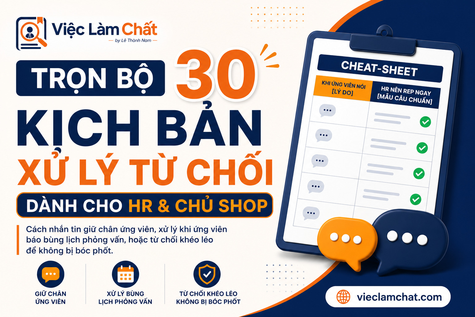 Trọn Bộ 30 Kịch Bản Xử Lý Từ Chối Dành Cho HR & Chủ Shop